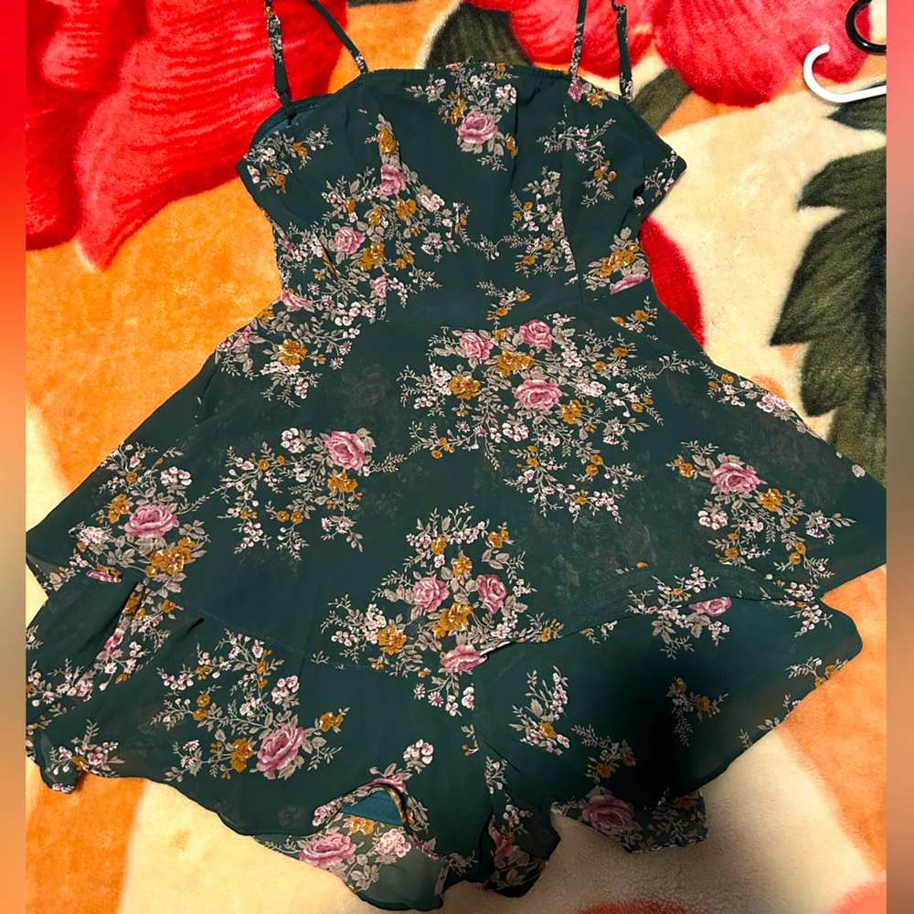 green floral romper